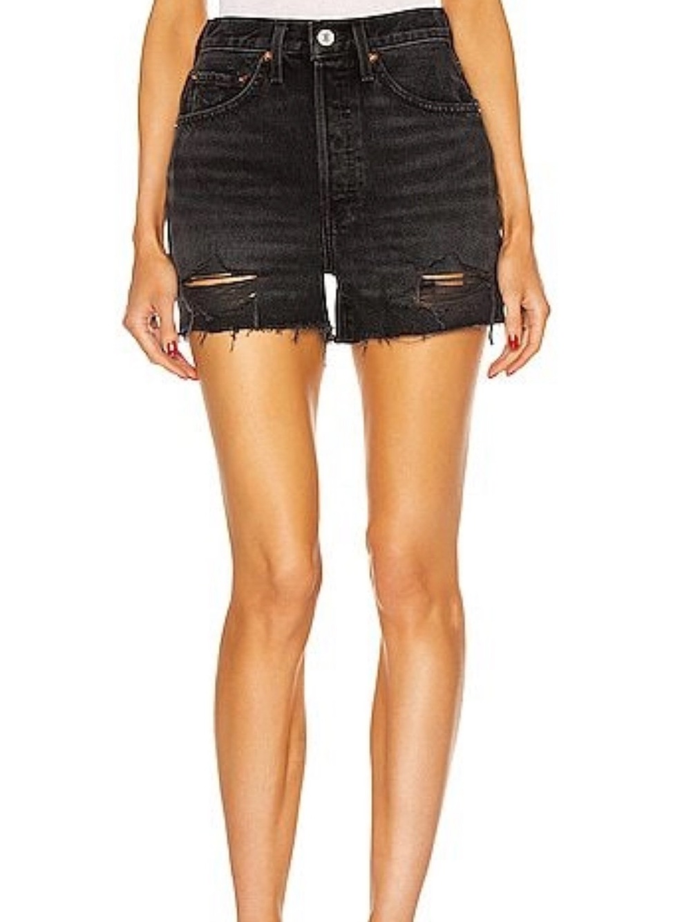 Re/Done Black 50s cut off High-Rise Jean Shorts NWT